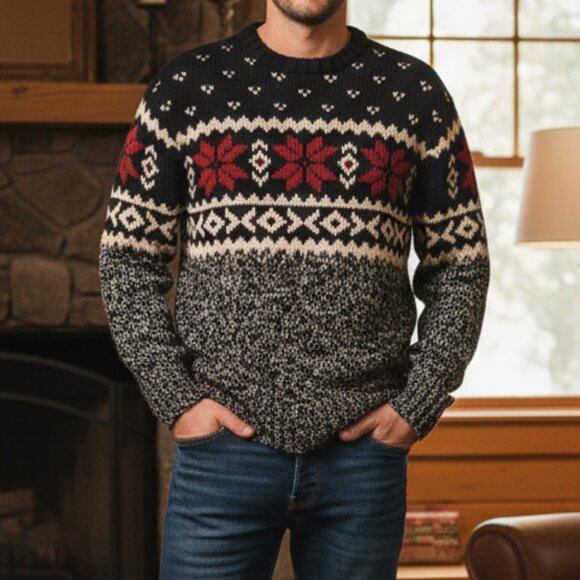 Polo Ralph Lauren Hand Knit Lambs Wool Silk Snowflake Sweater - Picture 1 of 6